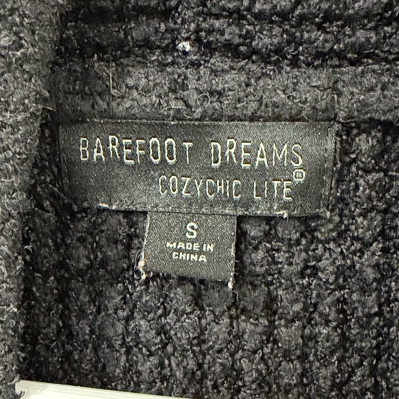 EUC Barefoot Dreams Black Long Waffle Knit Cardigan - Picture 4 of 6